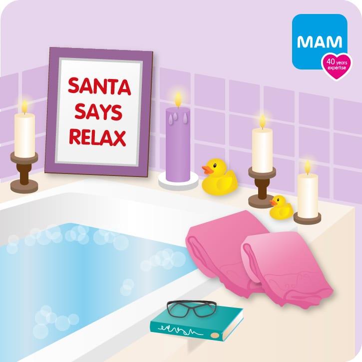MAM Baby Christmas Illustration Santa Says Relax