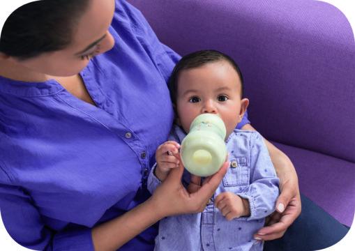 Baby Feeding with MAM Baby Anti-Colic Bottle
