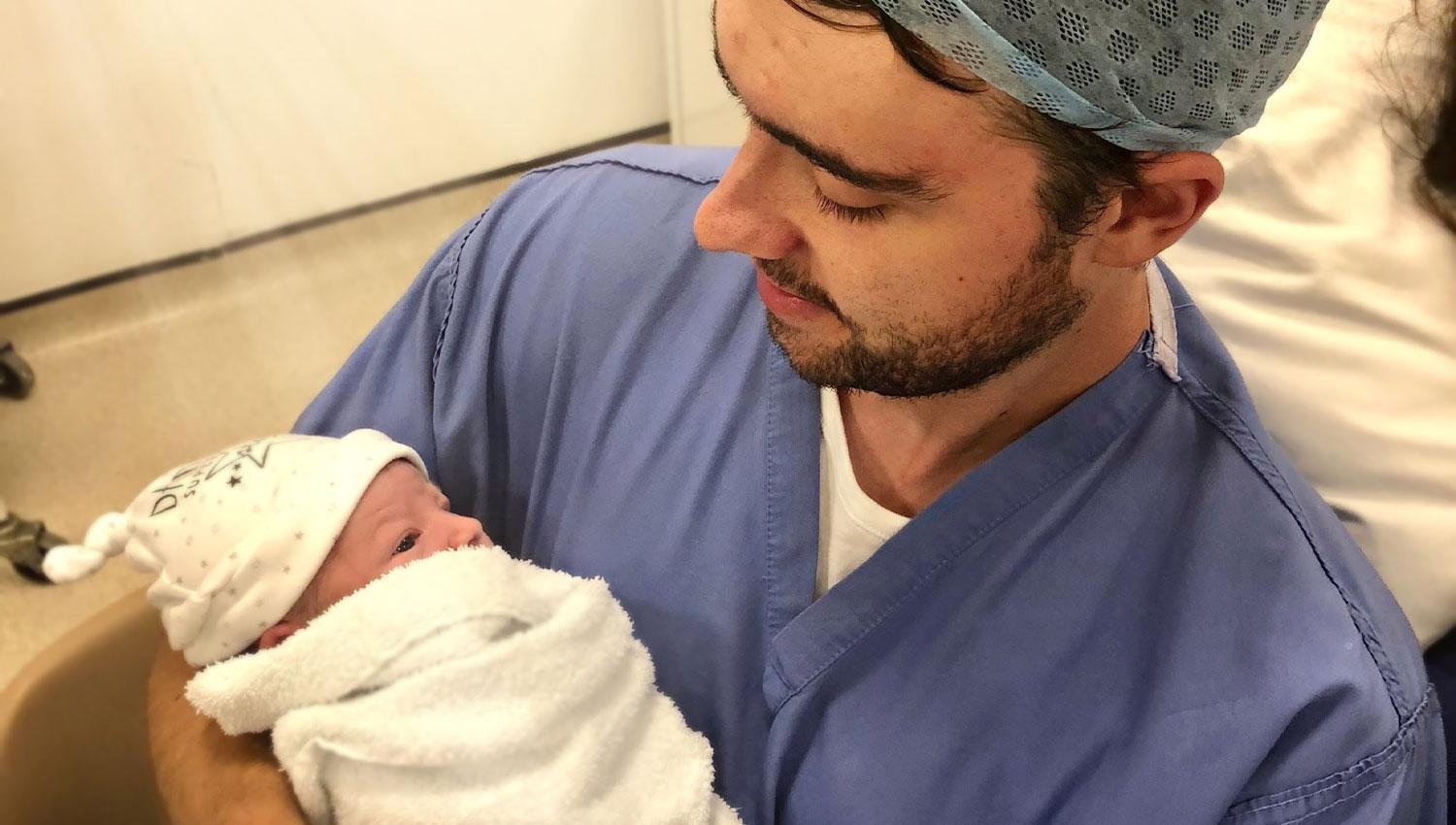 Luke Morgan and baby Elijah